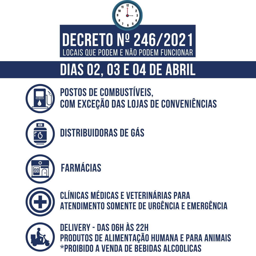 O que pode ou não funcionar durante feriado da Páscoa - Decreto nº 246/2021